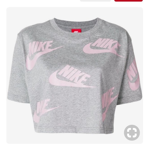 gray nike crop top